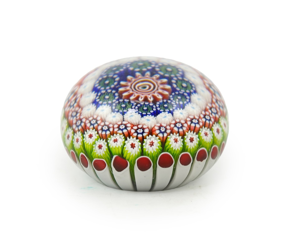 A rare St. Louis concentric millefiori paperweight, mid 19th century